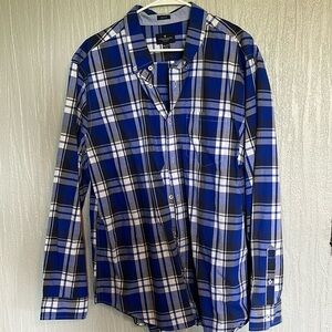 Men’s American Eagle Plaid Button Up Dress Shirt